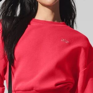 Alo Candy Red Sweatshirt Accolade Crew Neck Pullover Size XS